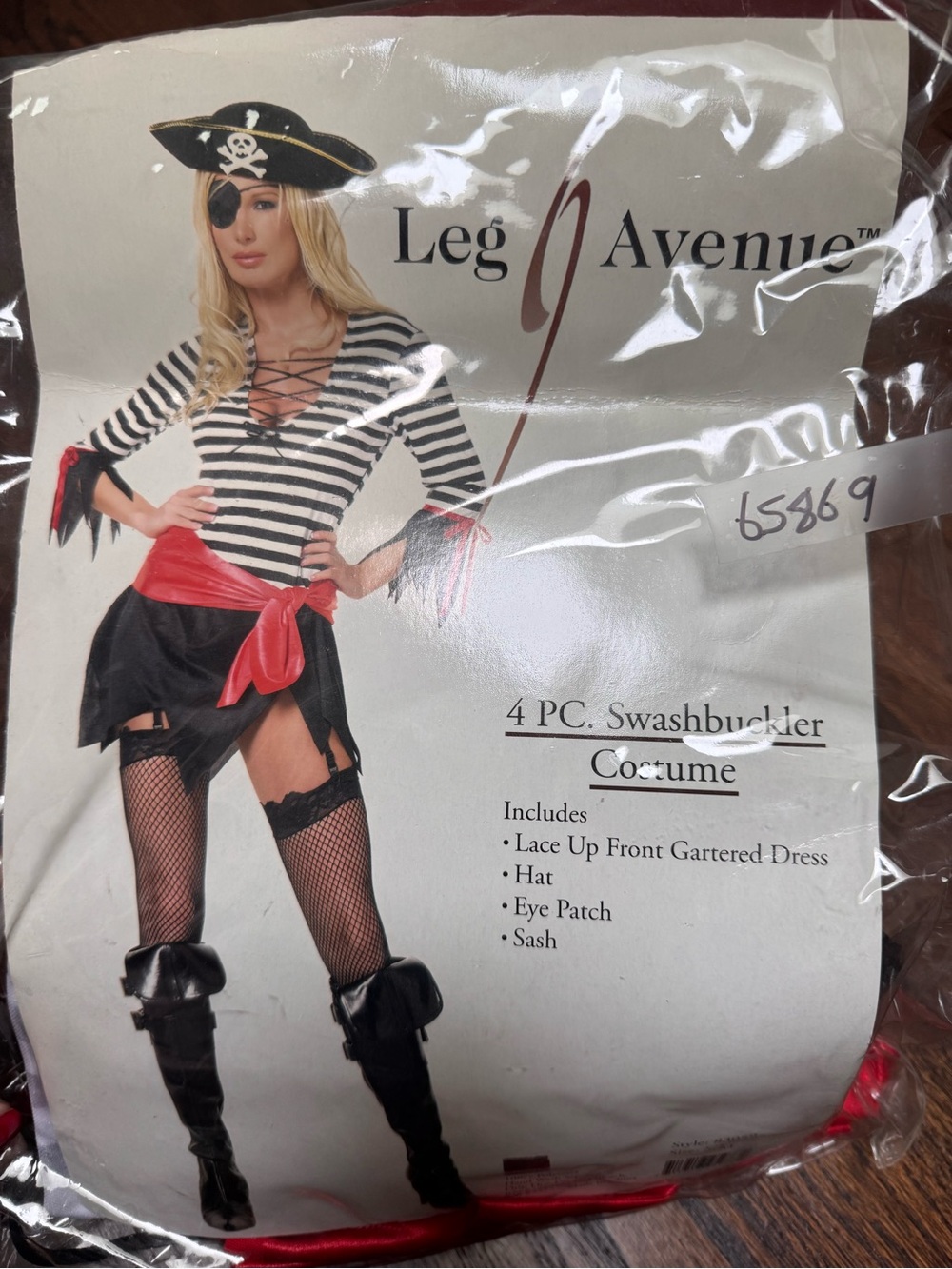 Leg Avenue Black, White & Red Pirate Swashbuckler Costume